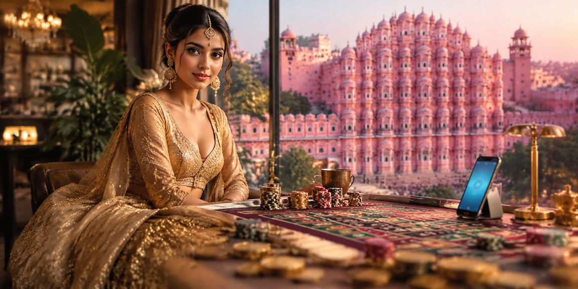 Jaipur Hawa Mahal with baccarat scene
