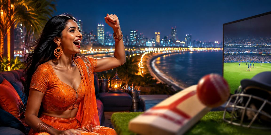 Mumbai Marine Drive view with cricket excitement and online betting
